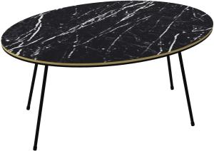 Couchtisch Marmor Optik Oval Schwarz 22126948