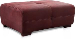 Cavadore Hocker Mavericco / Großer Sitzhocker in Lederoptik / Industrial Style / Passend zu Big Sofa und Ecksofa Mavericco / 108 x 71 x 41 cm (BxHXT) / Mikrofaser Rot (Bordeaux)