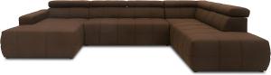 DOMO Collection Brandon Sofa, Wohnlandschaft mit Rückenfunktion in U-Form, Polsterecke Eckgarnitur Polstergarnitur, Dunkelbraun, 175 x 359 x 228 cm