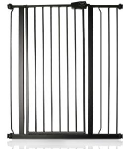 Safetots Extrahoher Metall-Sicherheitsgitter, Druckmontage, 87.9cm - 95.5cm, Mattschwarz, 104cm Höhe, Extrahohe Treppengitter, Gitter für hohe Babys, Einfache Installation