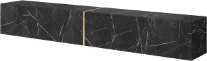 Selsey 'Bisira' TV-Hängeboard, schwarze Marmoroptik / Gold, ca. 30 x 200 x 32 cm