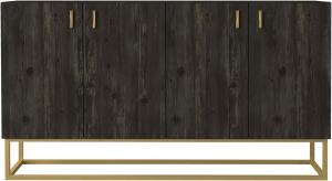 Sideboard Theodora Rebab 2 Türig 3 Schubladen Gold mit Metall Füße