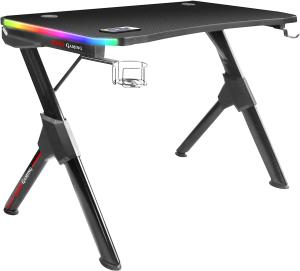 Mars Gaming MGDRGB, RGB Gaming Tisch, Headset + Flaschenständer, 110x60cm, Schwarz