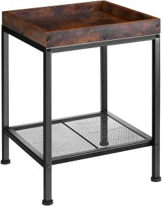 tectake Beistelltisch Couchtisch Rochester 41,5x41x56cm (1-St, 1 tlg), Rechteckiger Beistelltisch im rustikalen Industrie-Design