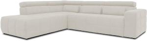 DOMO. collection Brandon Ecksofa, Sofa mit Rückenfunktion in L-Form, Polsterecke, Eckgarnitur, beige, Ottomane links