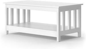 Vicco Couchtisch Oxford Weiß 101x46 cm mit Stauraum
