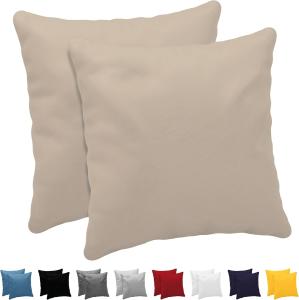 Kissenbezug 60x60 cm (Set mit 2) - 100% Jersey Baumwolle 150 g/qm Kissenbezüge -Beige - Für Kissen 60x60 cm - Kissenhülle - Kissenbezug - Resistent und Hypoallergen - Dreamzie