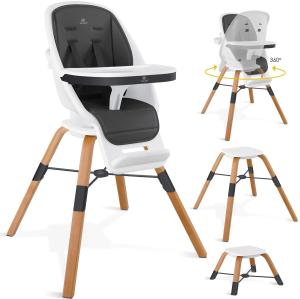 KESSER® 3in1 Toni Kinderhochstuhl, Wasserdicht, höhenverstellbar Beine, Weiß/Anthrazit