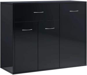 vidaXL Sideboard Hochglanz-Schwarz 88×30×70 cm Spanplatte