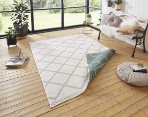 In- & Outdoor Wendeteppich Corsica Grün Creme - 80x150x0,5cm