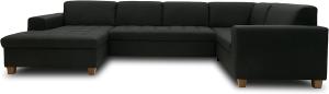 DOMO Collection Sugar Wohnlandschaft, Sofa, Couch, Polstergarnitur, Moderne U-Form, anthrazit, 162 x 333 x 199 cm