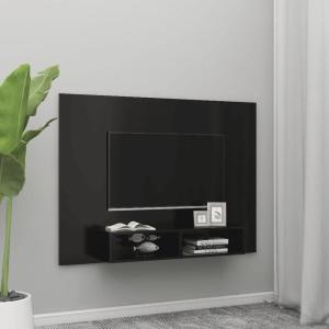 TV-Wandschrank Schwarz 135 x 23,5 x 90 cm Holzwerkstoff