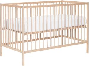 Puck Raw Babybett Buche Natur 60 x 120 cm - Holz, 9 Positionen verstellbar, Lattenrost ist höhenverstellbar