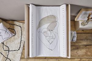 Wickelauflage Keil, Line-Art Eternal Love, weiß