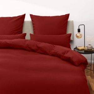 Blumtal Bettwäsche 200x220 cm & 2 Kissenbezüge 80x80 cm - Bettbezüge aus Atmungsaktivem Mikrofaser, Superweiches Bettbezug Set, Oeko-Tex Zertifiziert, 3teilig - Dunkelrot