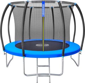 Monzana Trampolin Gartentrampolin, Komplettset inkl. Sicherheitsnetz Innen Leiter Randabdeckung, Schwarz, Ø 305 cm