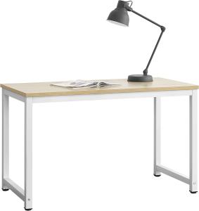 en. casa 'Herning' Schreibtisch höhenverstellbar, weiß/eichenoptik, 75 x 120 x 60 cm