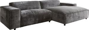 Ecksofa Tenso 280x165 cm Chenille Grau Recamiere rechts