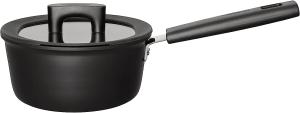 Fiskars Hard Face Stieltopf, mit Deckel, Kochtopf, Koch Topf, Aluminium, Schwarz, 1. 8 L, Ø 18 cm, 1052226