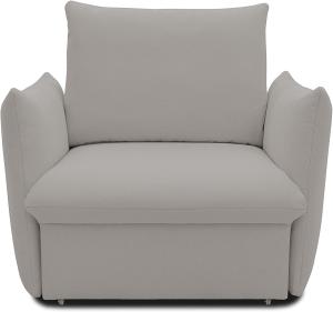 DOMO Collection Cloud Box Sessel mit Schlaffunktion und Boxspringfederung, Sofa mit Bettauszug, Polstersessel, Einzelsessel, Silber, 120