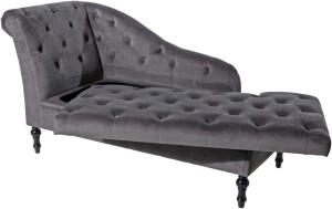 Chaiselongue Liegesessel Relax Liege Louis Dunkelgrau B/T/H 145 x 64 x 81 cm