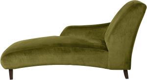 Evi Recamiere Armlehne links Samtvelours Olive Buche Nussbaumfarben