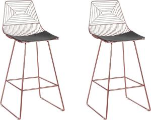 Set mit 2 Barstühlen BISBEE Metall Roségold