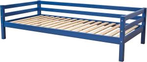 Hoppekids 'BASIC My Color' Einzelbett 90×200 cm, Blau, inkl. Rollrost, mit Rückenleiste, nachhaltig