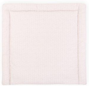 KraftKids Wickelauflage in weiße Feder Muster auf Rosa, Wickelunterlage 75x70 cm (BxT), Wickelkissen