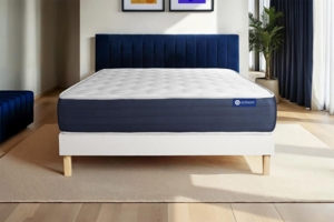 Actimemo sleep Matratze 130x190 cm + Bettgestell mit Lattenrost, Härtegrad 2, Memory-Schaum, Höhe : 22 cm