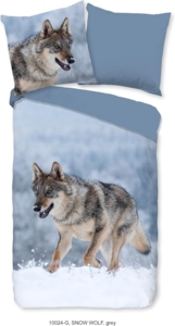 good morning Renforcé Bettwäsche 2 teilig Bettbezug 155x220 cm Kissenbezug 80x80 cm Snow Wolf Grey