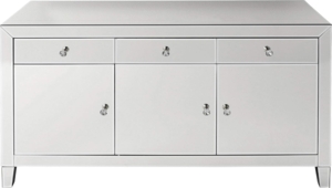 Kare Design Sideboard Luxury, verspiegeltes Sideboard mit Türen und Schubladen, in verschiedenen Ausführungen erhältlich (H/B/T) 77 x 140,5 x 45 cm, Silber
