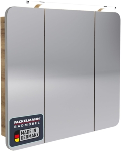 Fackelmann MILANO LED Spiegelschrank 90 cm, Braun hell