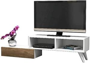 Homemania TV-Schrank Active 140 x 29,7 x 35 cm Weiß und Walnuss