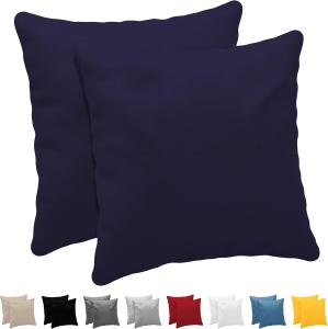 Dreamzie Kissenbezug 60x60 cm (2er Pack)- 100% Jersey Baumwolle 150 g/qm Kissenbezüge -Dunkelblau - Für Kissen 60x60 cm - Kissenhülle - Kissenbezug - Resistent und Hypoallergen