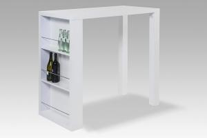 Bartisch FRIEDERIKE Stehtisch weiß Hochglanz lackiert 120x60