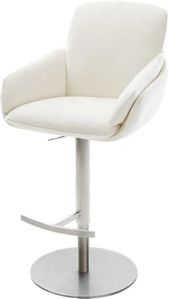 Sitzschale: Beige; Stuhlgestell: Silber