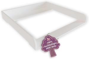 Puckdaddy Wickelaufsatz Lasse – 80 x 80 x 10 cm, Wickelauflage aus MDF-Holz in Weiß, hochwertiger Wickeltischaufsatz kompatibel mit IKEA Hemnes Kommoden, inkl. Montagematerial zur Wandbefestigung
