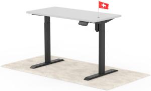 elektrisch höhenverstellbarer Schreibtisch ECO 120 x 60 cm - Gestell Schwarz, Platte Grau