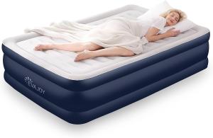 EVAJOY Luftbetten, 203 x 99 x 51 cm Luftmatratze mit eingebauter elektrischer Pumpe, integrierte erhöhte aufblasbare Twin Size Matratze für Übernachtungsgäste