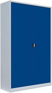 XXXL Stahl-Aktenschrank Metallschrank abschließbar Büroschrank Stahlschrank 195 x 120 x 42,2 cm Grau/Blau 530371