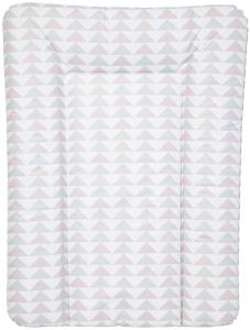 BabyCalin Wesentliche Wickelauflage, 50x70 cm, Rosa und Grau Geometrisch