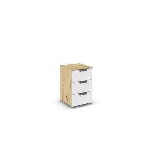 Weiß/Eiche Artisan/Grau
