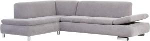 Terrence Ecksofa Veloursstoff Silber Metallfüße verchromt