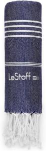 LeStoff Hamamtuch XXL Strandtuch Badetuch Saunatuch Liegetuch Überwurf Deko Decke Spa Wellness Sport Yoga Reisen 100% Bio-Baumwolle Nachhaltig natürlich weich vorgewaschen (200 x 200 cm Navy)