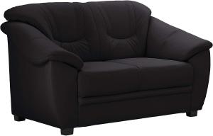Cavadore 2-Sitzer Savana / 2er Ledersofa mit Federkern im klassischen Design / 148 x 90 x 90 / Echtleder Schwarz