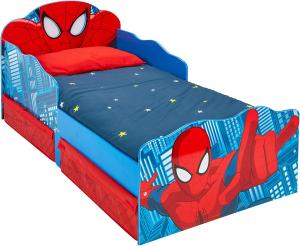 Wolds Apart 'Spiderman' Kleinkinderbett 70x140 cm, mit leuchtenden Augen und zwei Schubladen