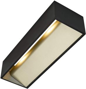 Logs in Indoor Wandaufbauleuchte Schwarz/Gold
