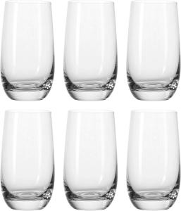 Leonardo Tivoli Trink-Gläser 6er Set, spülmaschinenfeste Wasser-Gläser, Trink-Becher aus Glas im modernen Stil, groß, 390 ml, 020965