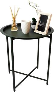 Beistelltisch mit abnehmbaren Tablett Ø46x52 cm Metall Grün